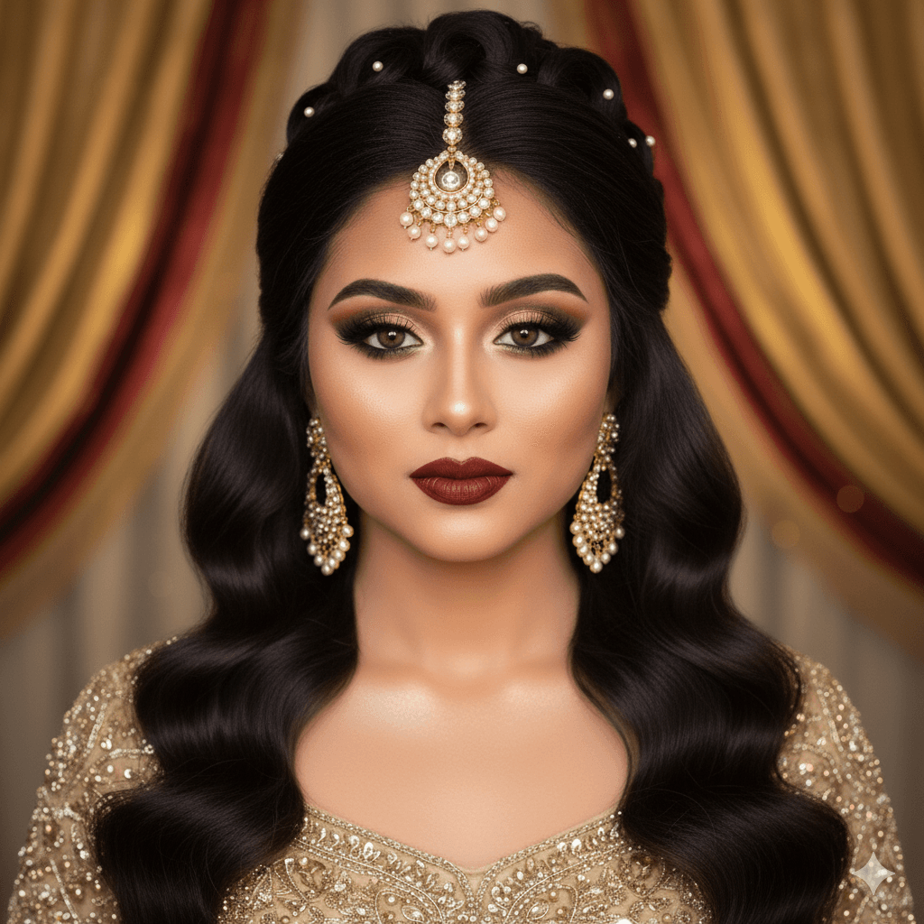 Arabic Bridal Glam Makeup - Bold Middle Eastern Wedding Look Chennai Arabic bridal makeup Chennai - Bold dramatic eyes Middle Eastern wedding glam look